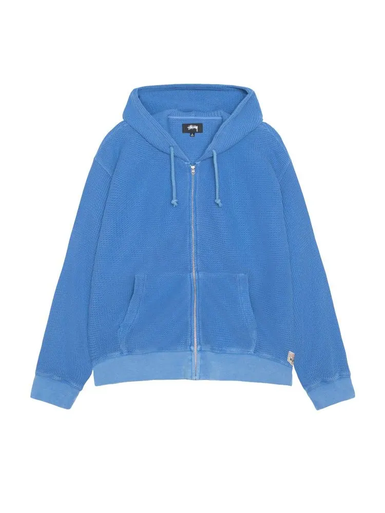 Худи Stussy Double Layer Waffle Zip Hoodie — изображение 1 из 2, синий