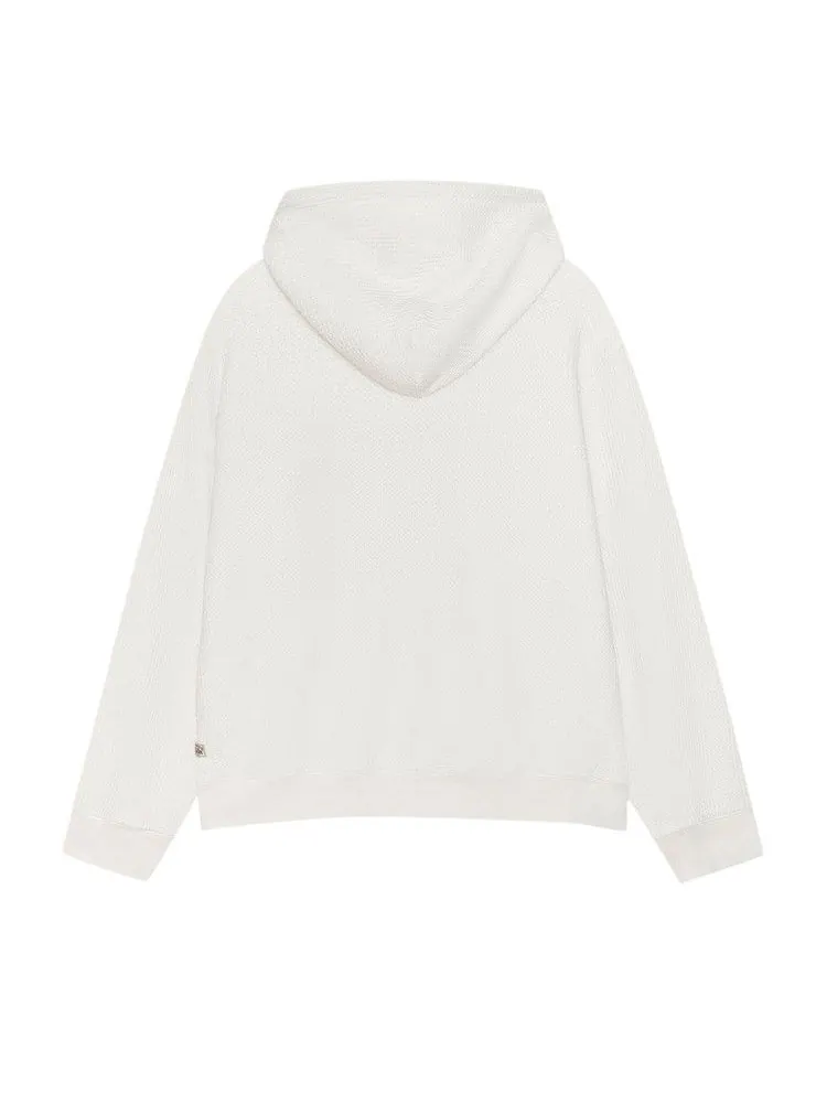 Худи Stussy Double Layer Waffle Zip Hoodie — изображение 2 из 2, белый