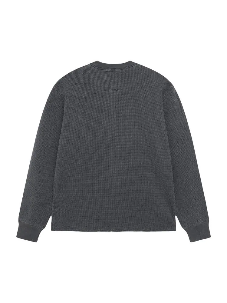 Лонгслив Stussy Garment Dyed Long-Sleeve Thermal — изображение 2 из 2, черный