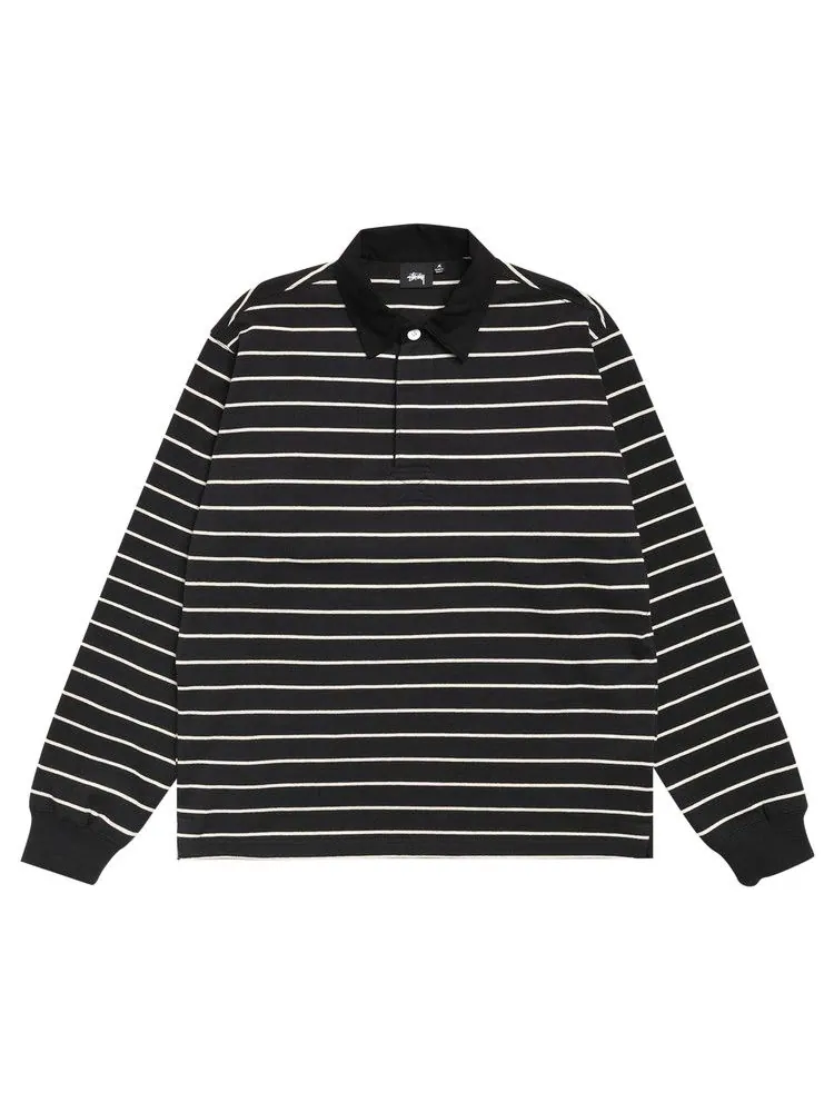 Рубашка Stussy Striped Rugby Shirt 'Black'