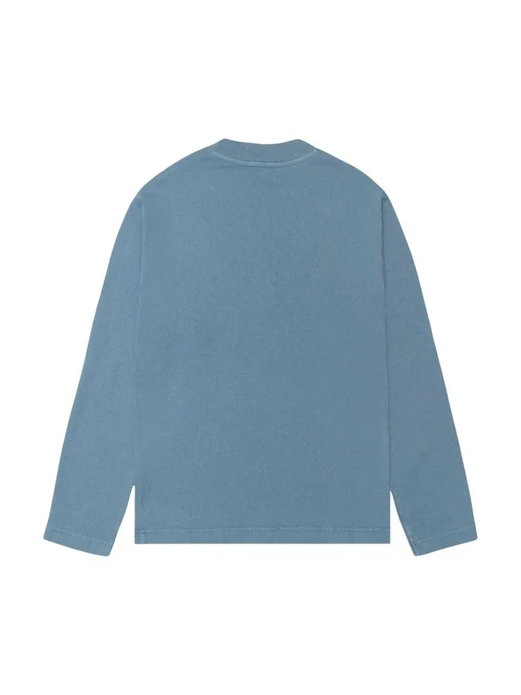 Футболка Stussy Dyed Long-Sleeve Mock Neck Tee — изображение 2 из 2, синий