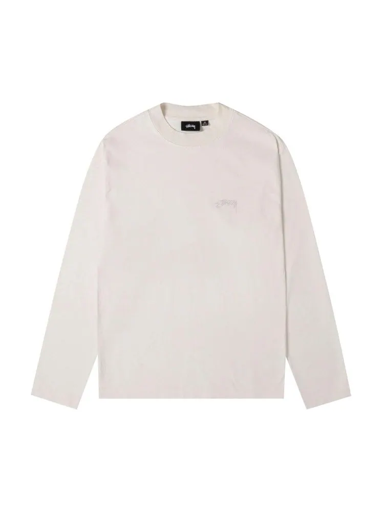 Футболка Stussy Dyed Long-Sleeve Mock Neck Tee — изображение 1 из 2, белый