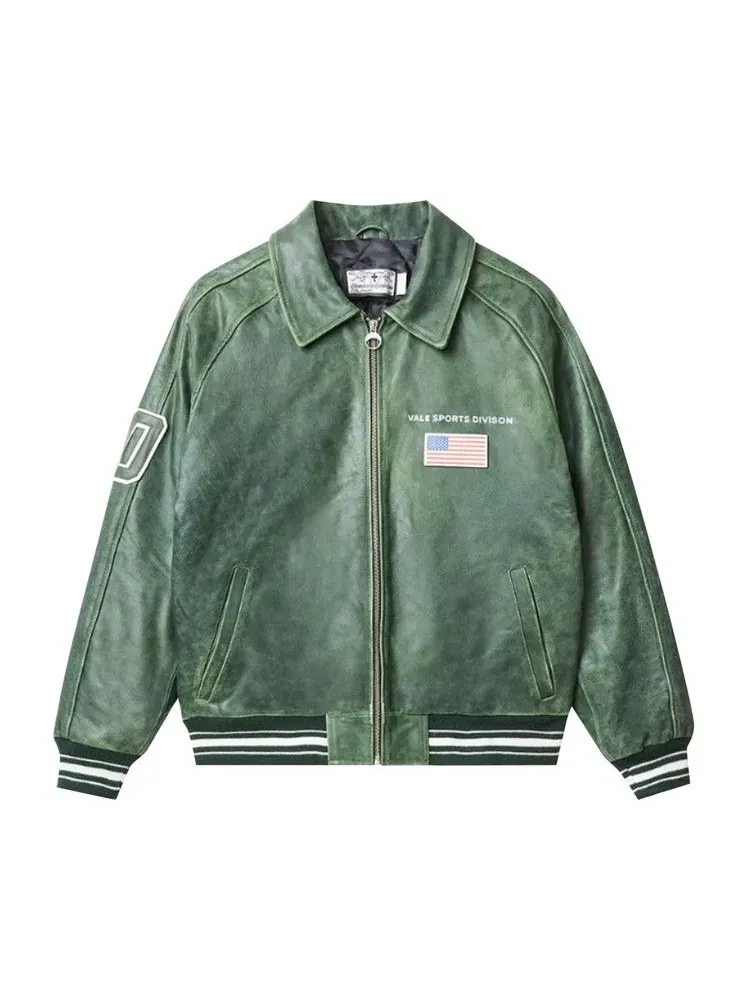 Куртка Vale Forever Valley Leather Jacket — изображение 1 из 2, зеленый
