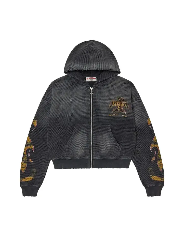 Куртка-бомбер Vale Forever Reborn Waffle Zip Up 'Black' — изображение 1 из 2, черный