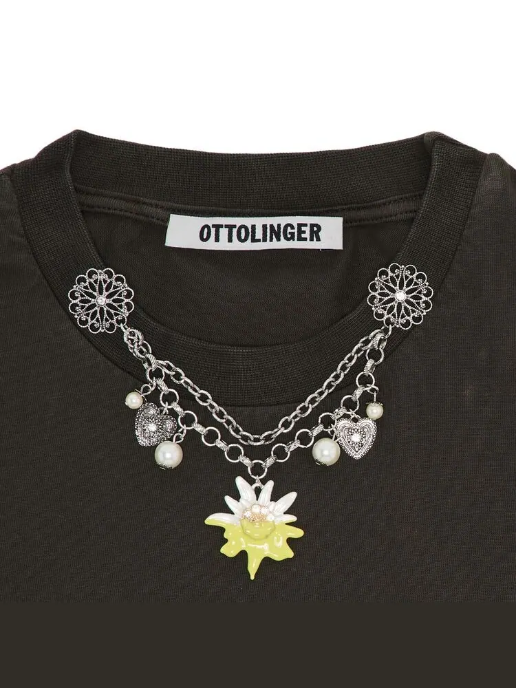 Футболка Ottolinger Oversized Charm T-Shirt Dark Brown Wash — изображение 3 из 3, коричневый