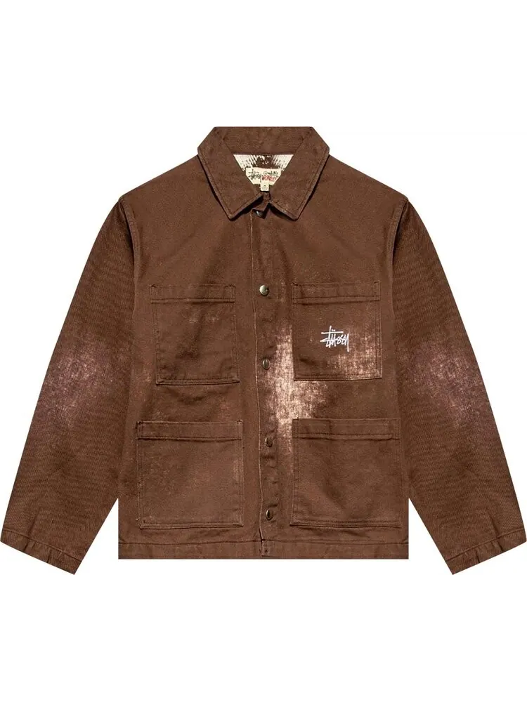 Куртка Stussy Spotted Bleach Chore Jacket 'Brown' — изображение 1 из 2, коричневый