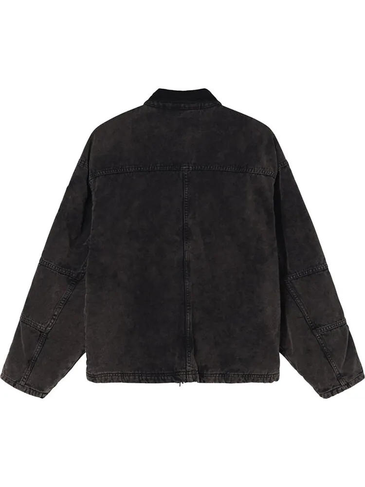 Куртка Stussy Washed Canvas Shop Jacket 'Black' — изображение 2 из 2, черный