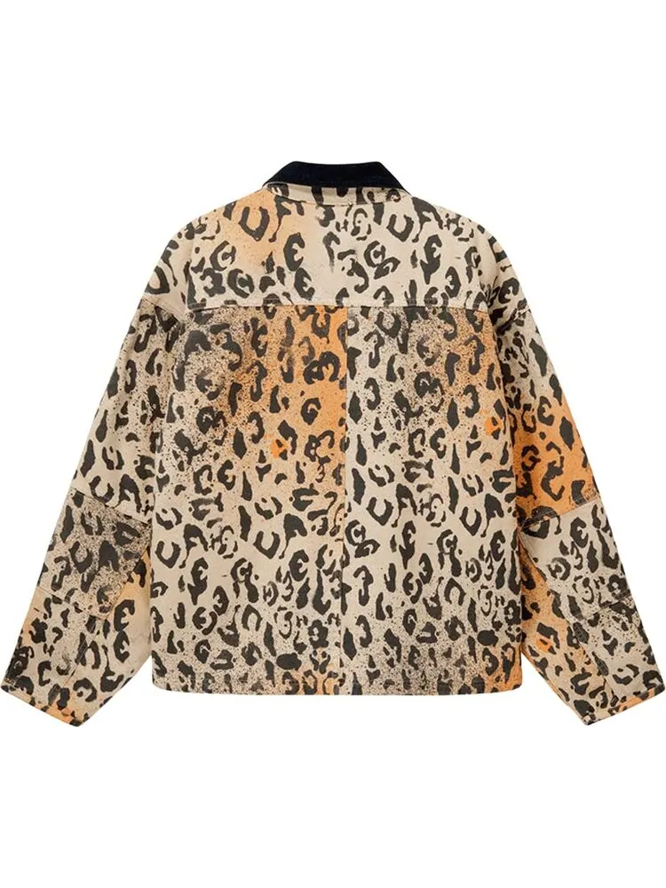 Куртка Stussy Washed Canvas Shop Jacket 'Leopard' — изображение 2 из 2, коричневый