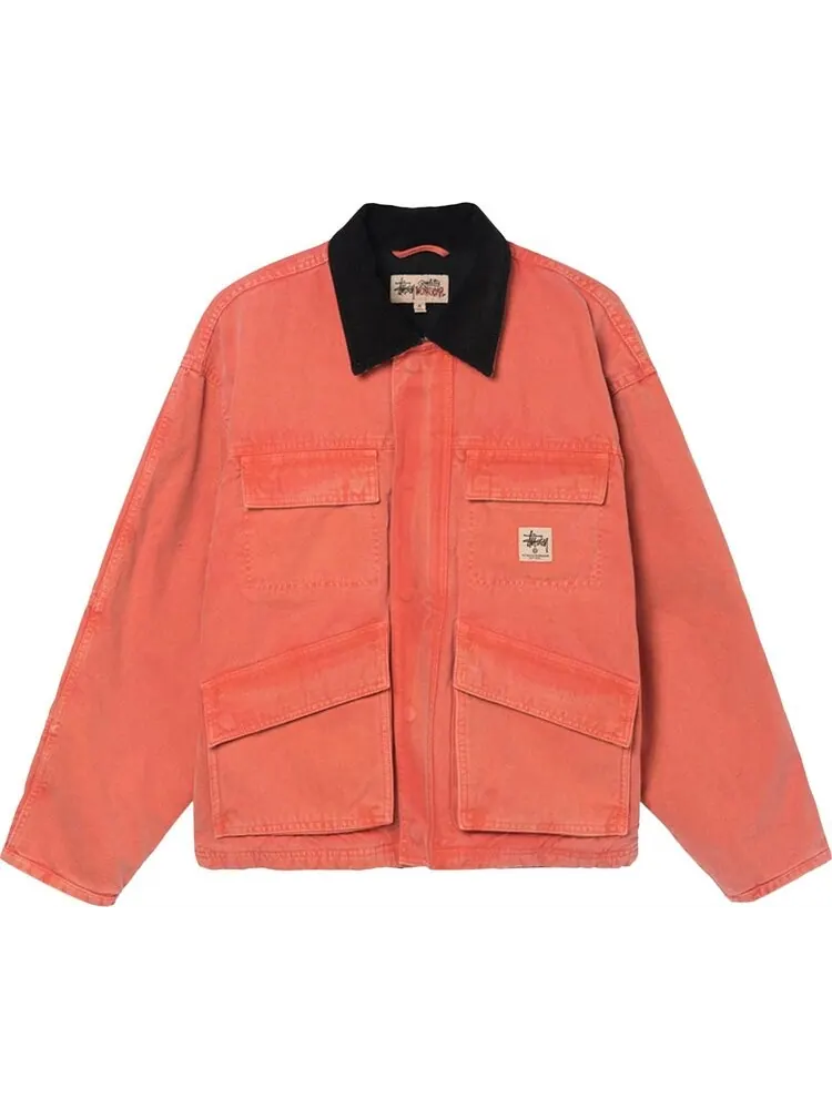 Куртка Stussy Washed Canvas Shop Jacket 'Orange' — изображение 1 из 2, оранжевый