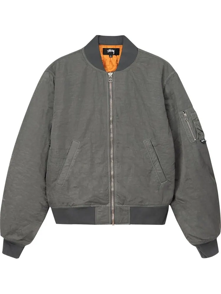Бомбер Stussy Dyed Nylon Bomber 'Charcoal' — изображение 1 из 2, серый
