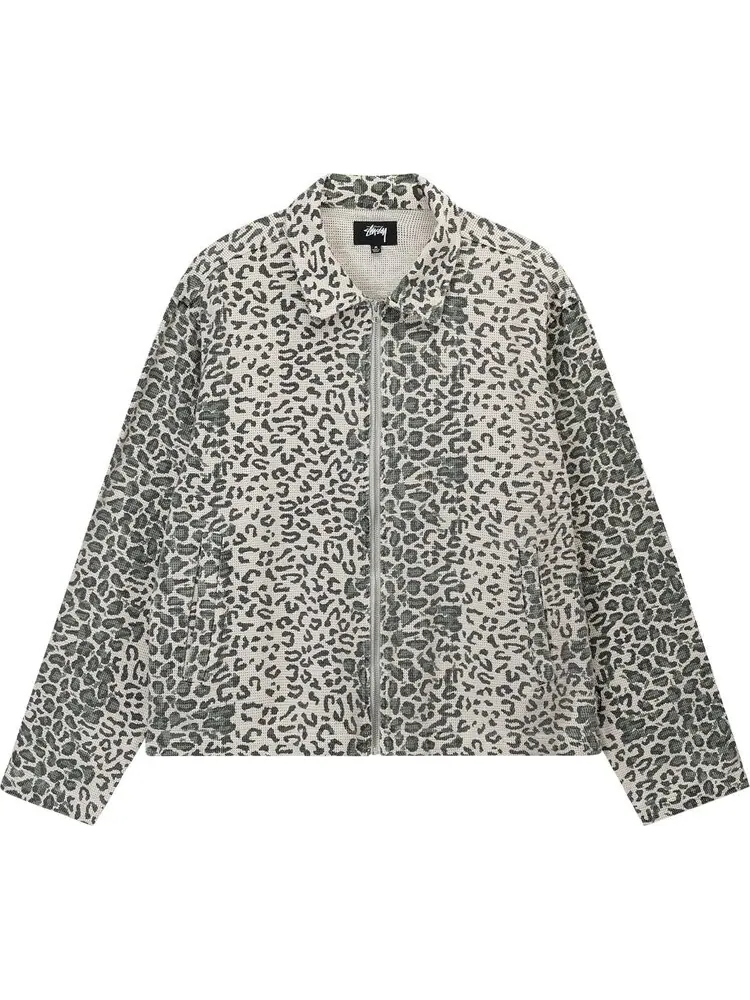 Куртка Stussy Leopard Mesh Zip Jacket 'Bone' — изображение 1 из 1, бежевый