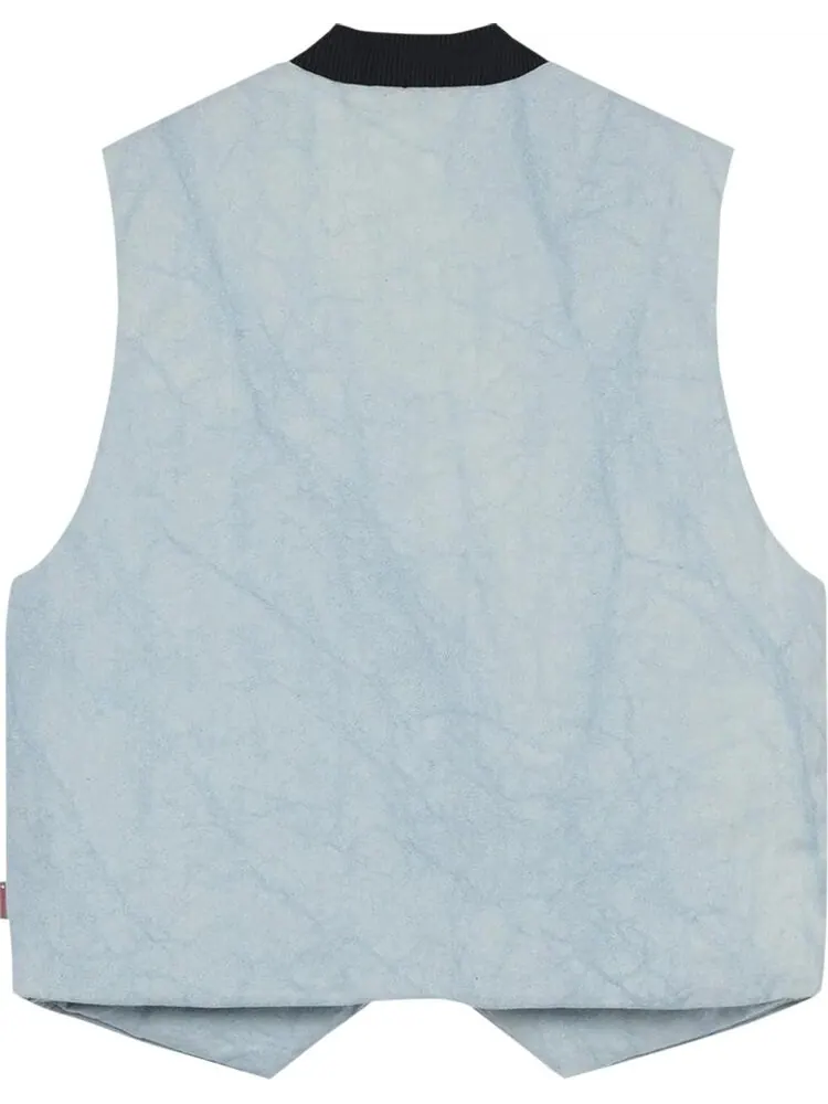 Жилет Stussy Washed Canvas Primaloft Vest 'Light Blue' — изображение 2 из 3, синий
