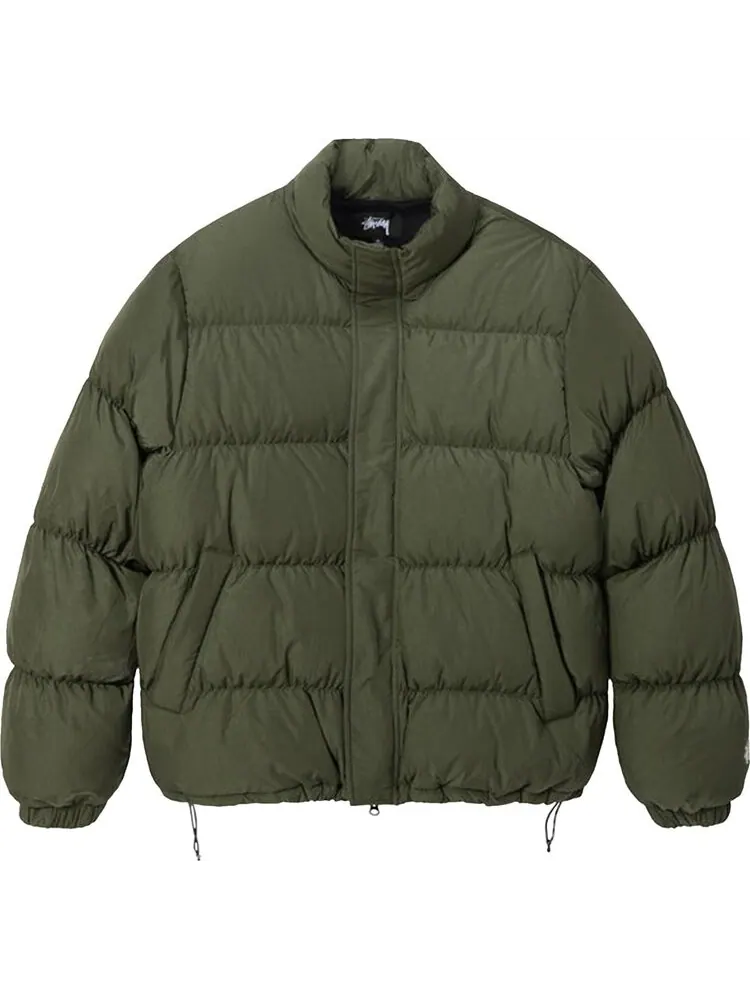 Пуховик Stussy Ripstop Down Puffer Jacket 'Olive' — изображение 1 из 2, зеленый