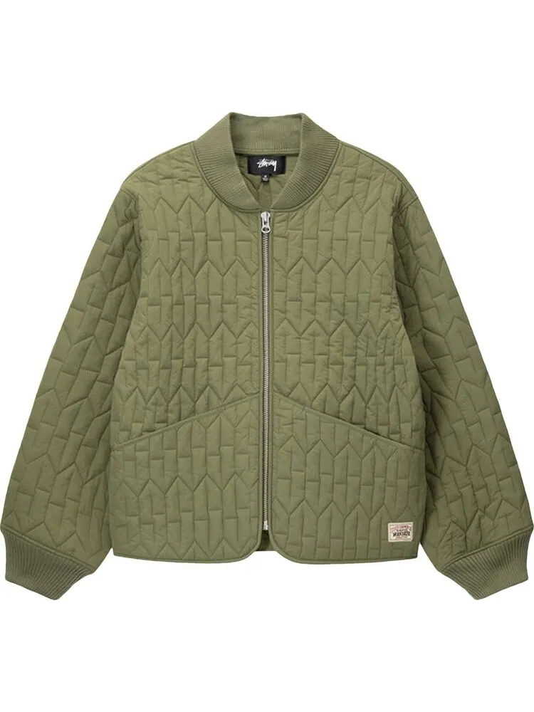 Куртка Stussy S Quilted Liner Jacket 'Olive' — изображение 1 из 2, зеленый