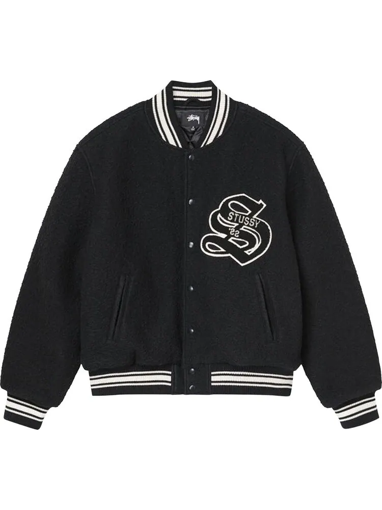 Куртка Stussy Casentino Wool Varsity Jacket 'Black' — изображение 1 из 2, черный