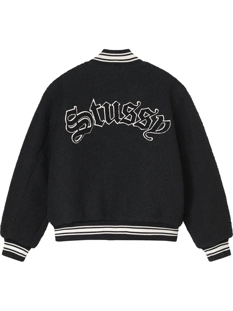 Куртка Stussy Casentino Wool Varsity Jacket 'Black' — изображение 2 из 2, черный