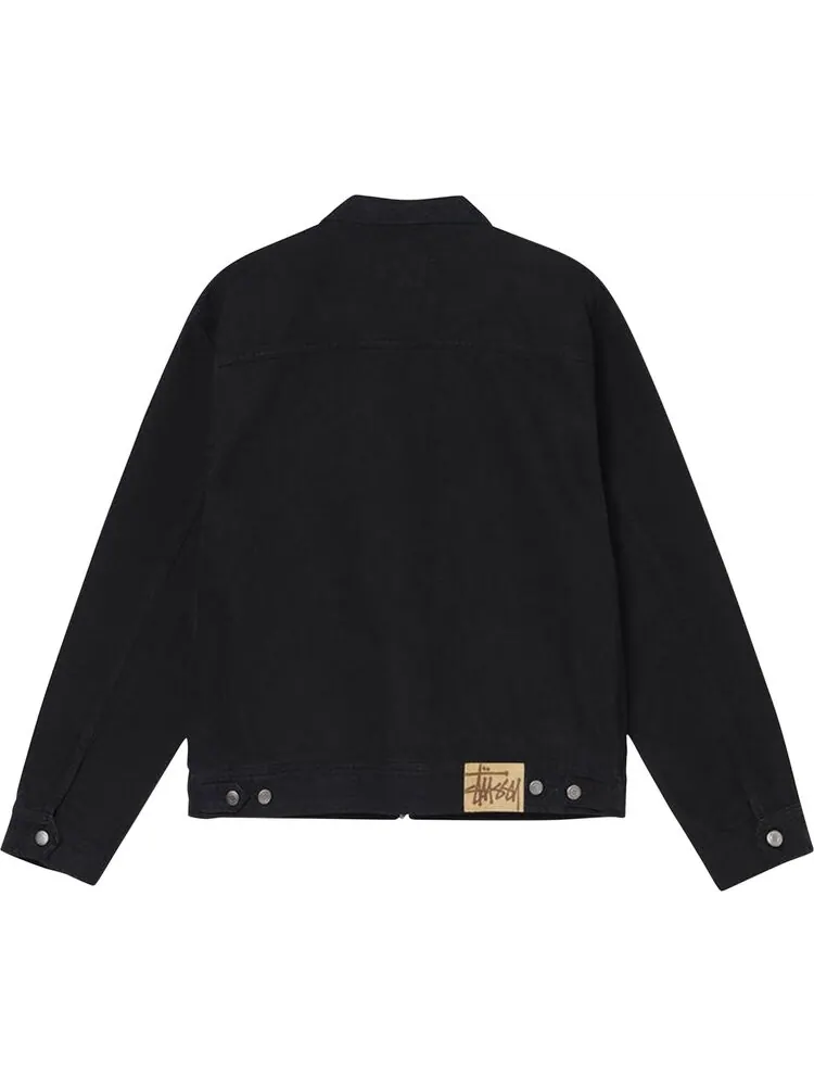 Куртка Stussy Overdyed Zip Work Jacket 'Black' — изображение 2 из 2, черный