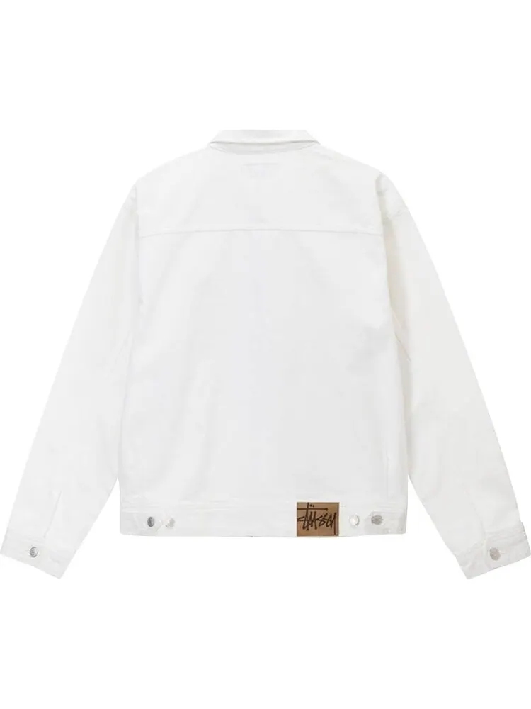 Куртка Stussy Overdyed Zip Work Jacket 'White' — изображение 2 из 2, белый