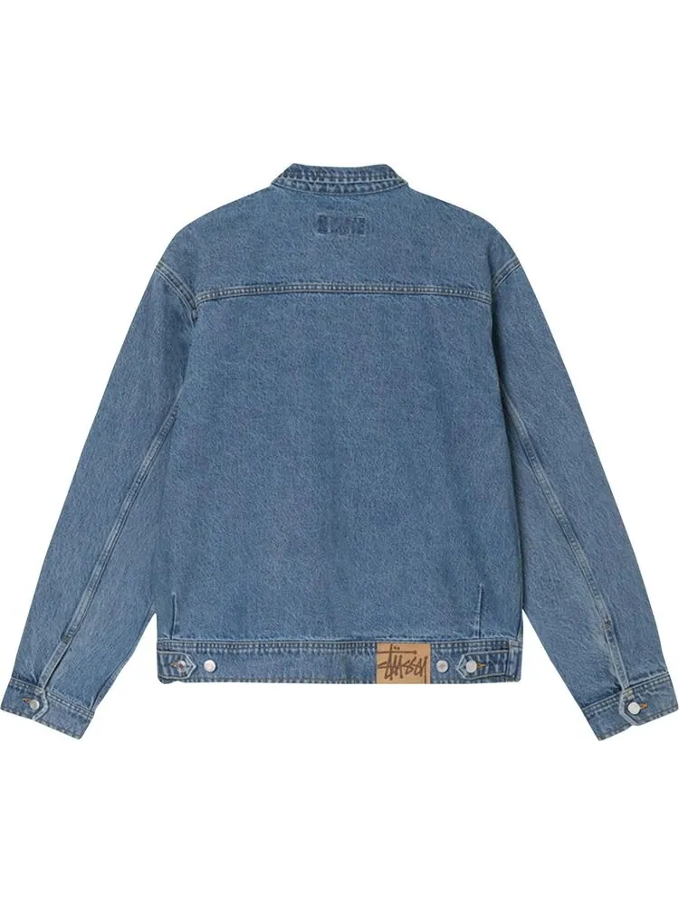 Куртка Stussy Denim Zip Work Jacket 'Washed Blue' — изображение 2 из 2, синий