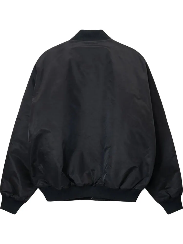 Куртка Stussy LA Chapter Satin Varsity Jacket 'Black' — изображение 2 из 2, черный