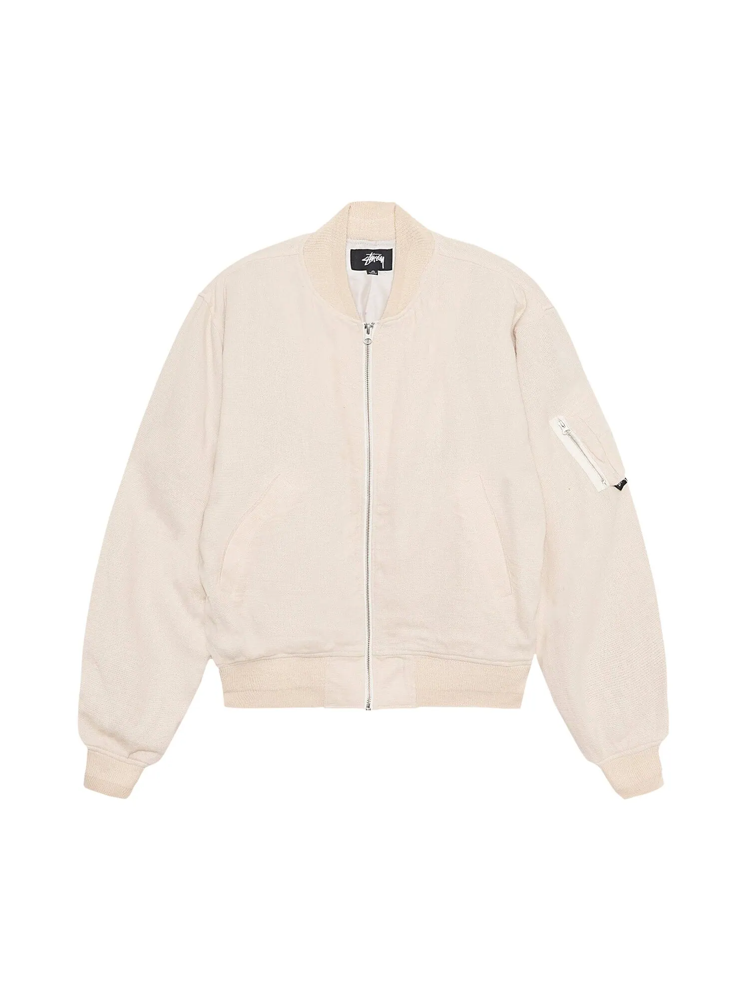Льняной пляжный бомбер Stussy Натуральный — изображение 1 из 2, прозрачный
