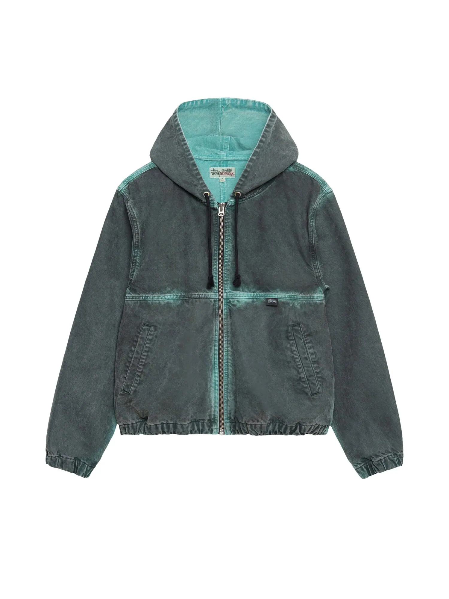 Рабочая куртка с капюшоном Stussy Spray Dye — изображение 1 из 2, черный