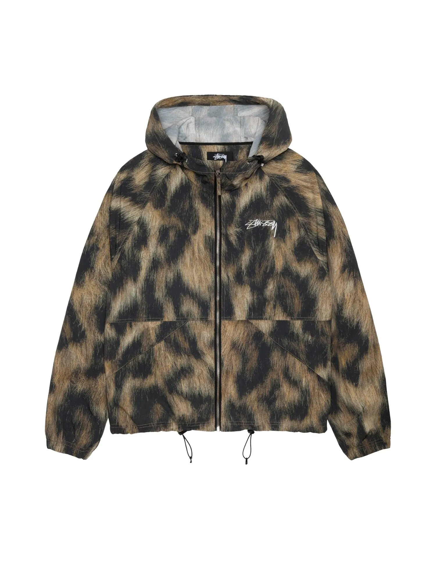 Куртка с меховым принтом Stussy Beach Shell — изображение 1 из 2, коричневый