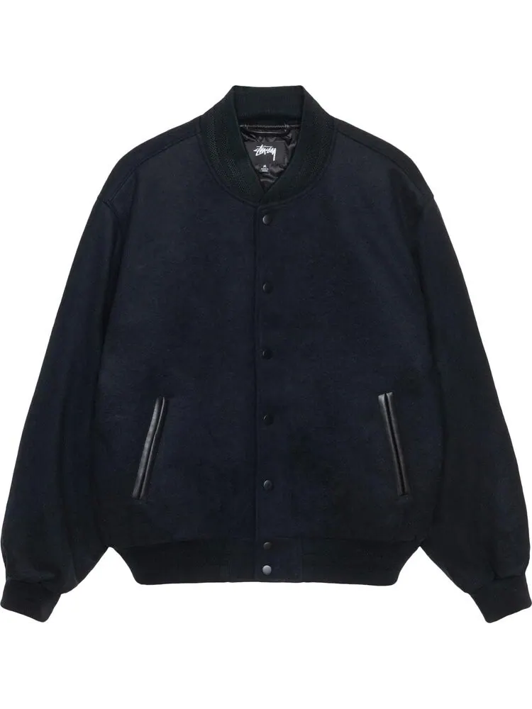 Куртка Stussy Sport Melton Varsity 'Black' — изображение 1 из 2, черный