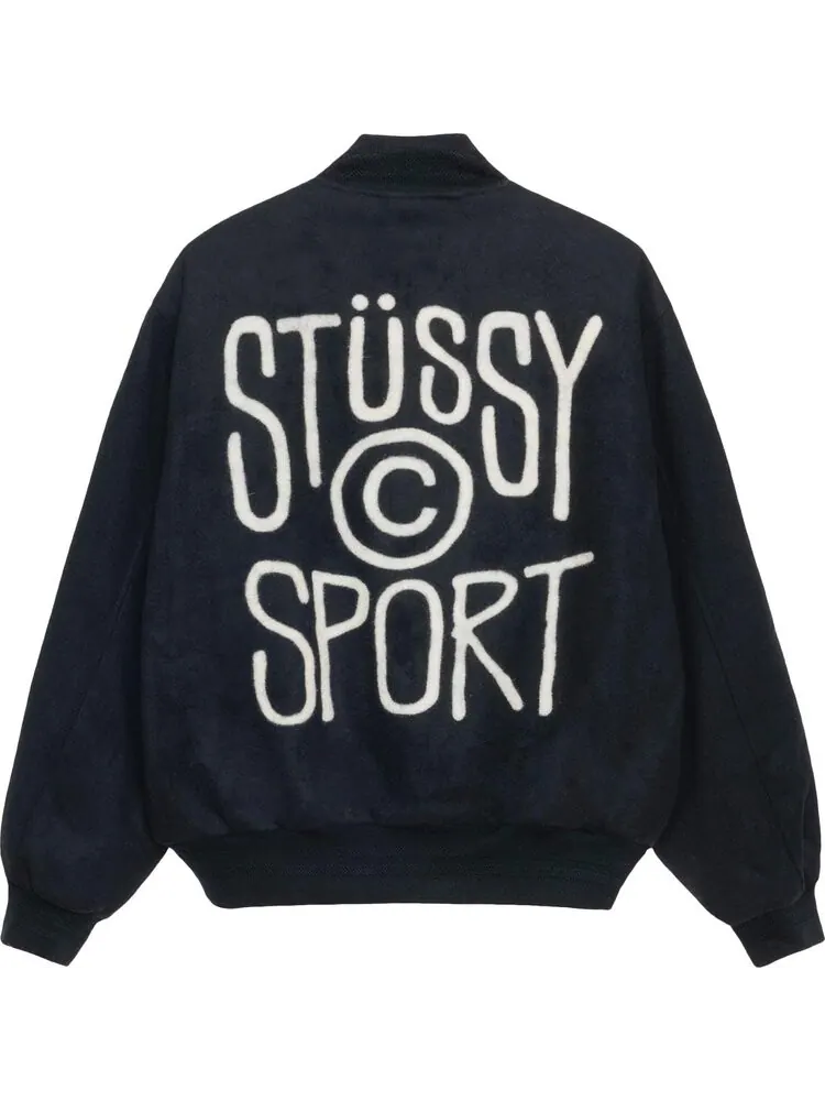 Куртка Stussy Sport Melton Varsity 'Black' — изображение 2 из 2, черный