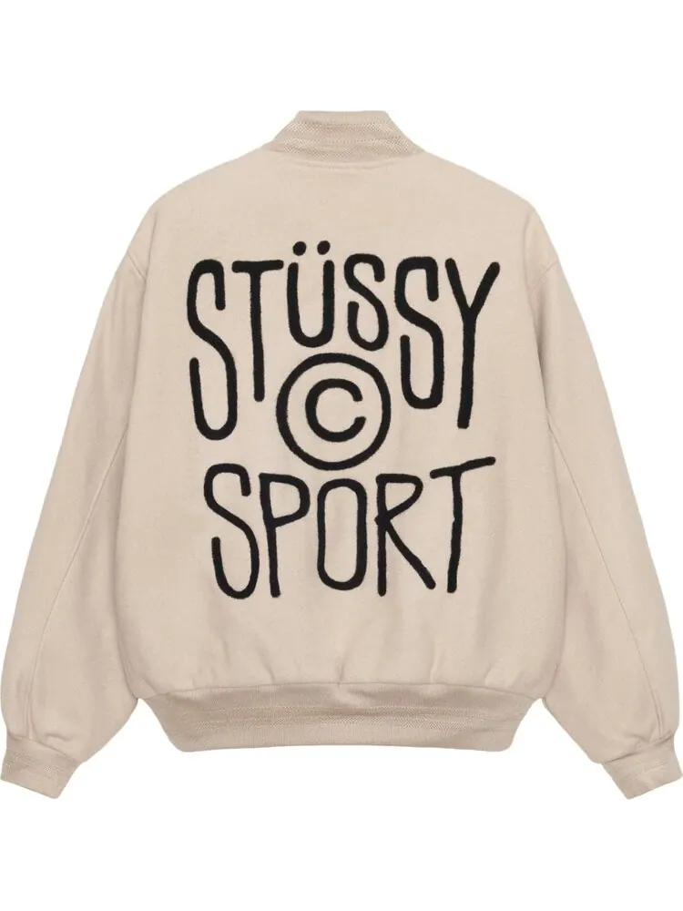 Куртка Stussy Sport Melton Varsity 'Oatmeal' — изображение 2 из 2, бежевый