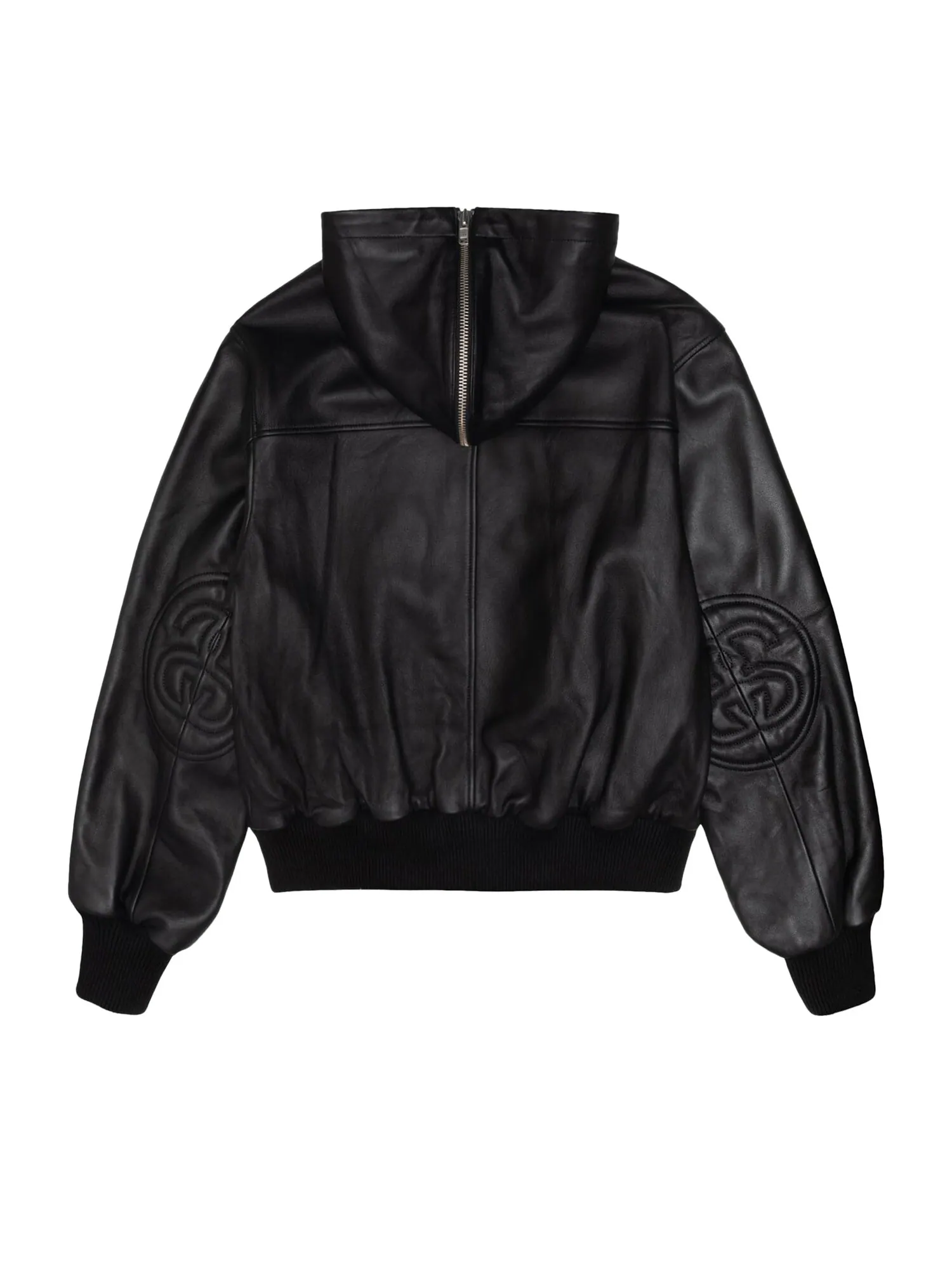 Кожаный бомбер Stussy SS Link — изображение 2 из 2, черный