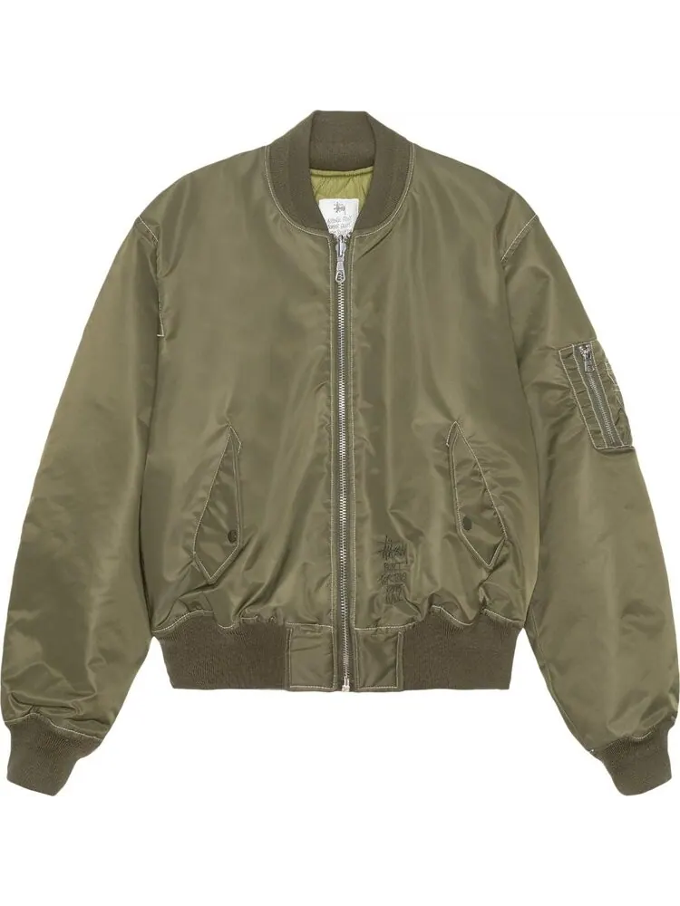 Куртка Stussy Built Reversible Bomber 'Olive' — изображение 1 из 3, зеленый