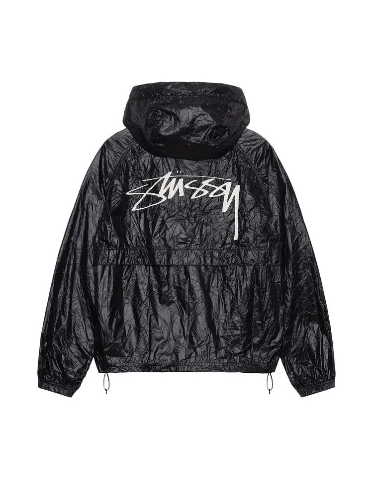 Куртка Stussy Beach Wrinkled Nylon Shell — изображение 2 из 2, черный