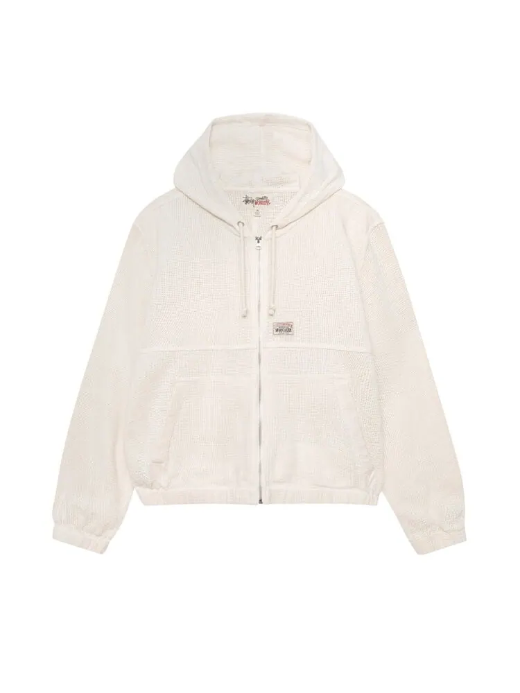 Худи Stussy Mesh Zip Hoodie — изображение 1 из 2, бежевый