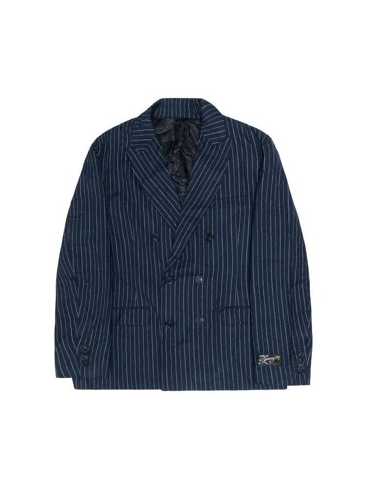 Блейзер Stussy Wrinkled Stripe Double-Breasted Blazer 'Navy' — изображение 1 из 2, синий