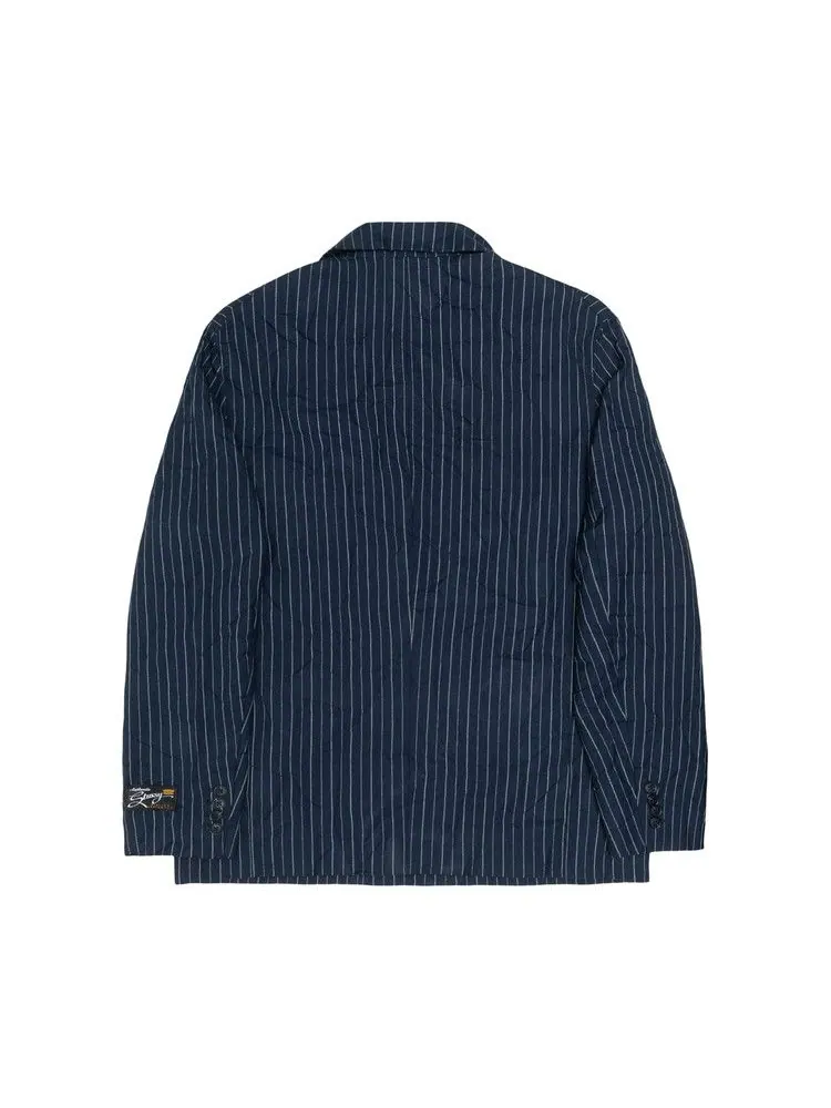 Блейзер Stussy Wrinkled Stripe Double-Breasted Blazer 'Navy' — изображение 2 из 2, синий