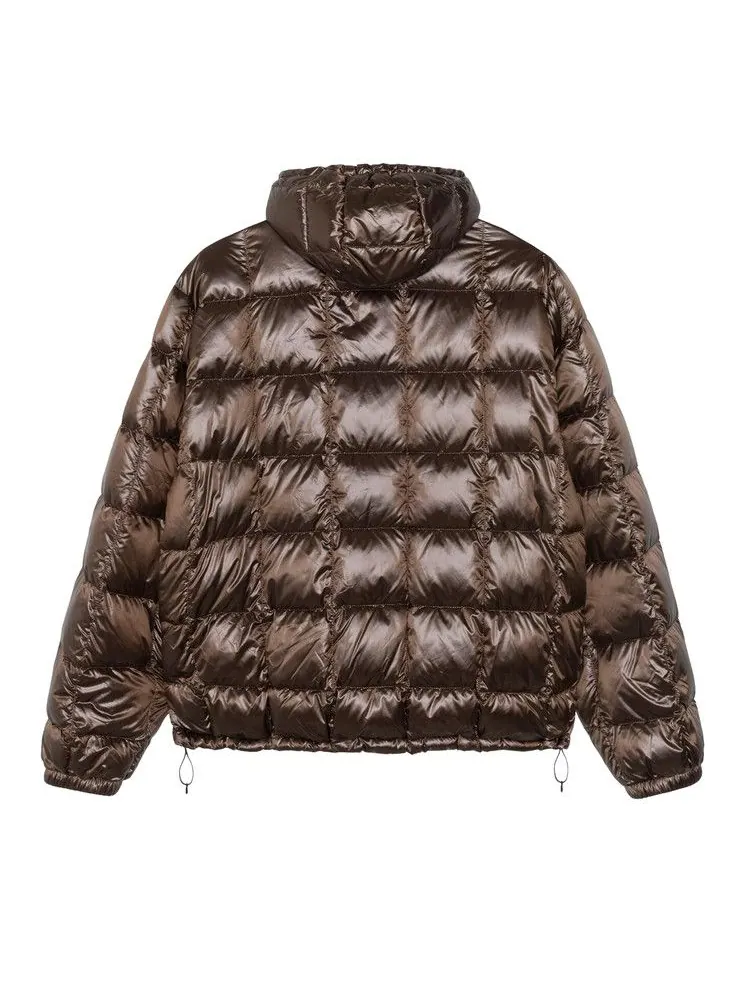 Пуховик Stussy Midweight Hooded Puffer — изображение 2 из 2, коричневый