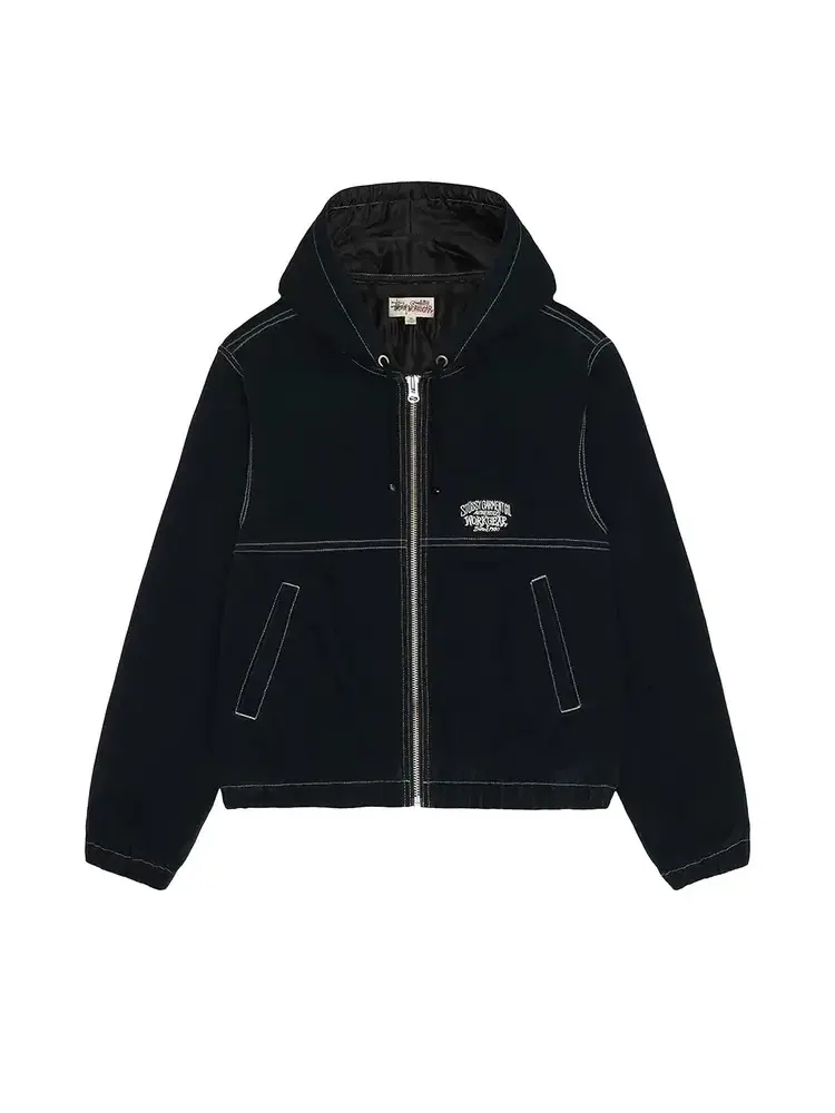 Куртка с контрастной строчкой и капюшоном Stussy — изображение 1 из 1, черный