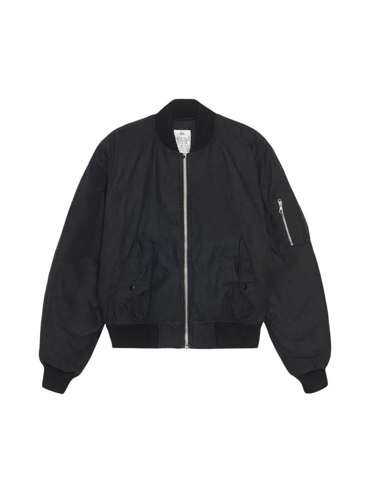 Куртка Stussy Waxed Built Bomber Jacket — изображение 1 из 2, черный