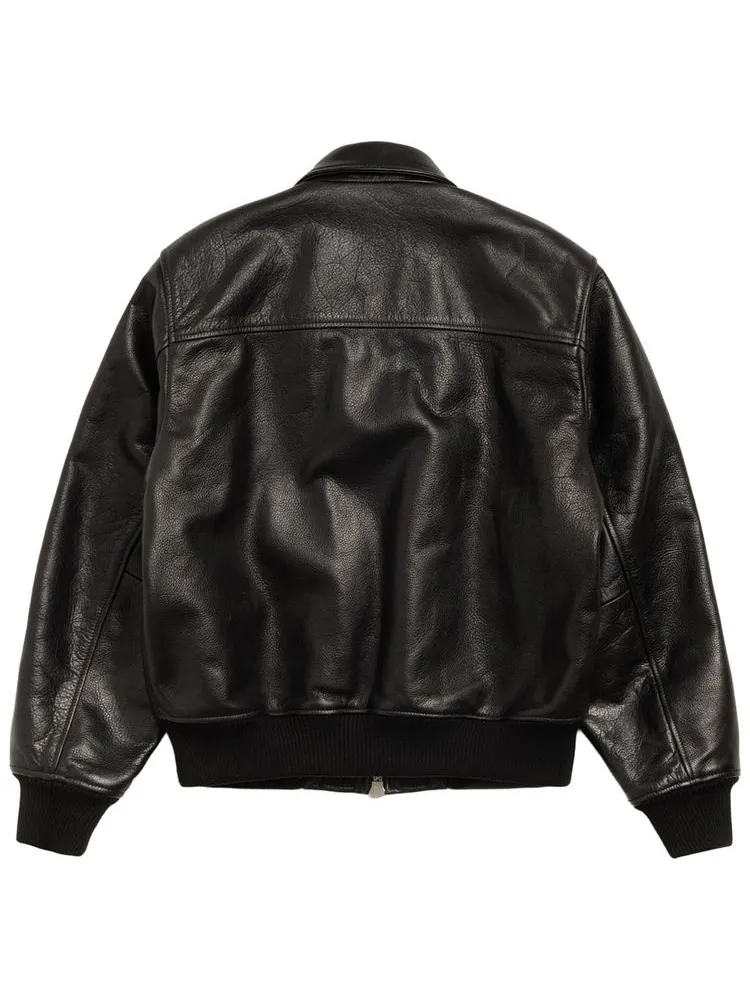 Кожаная летная куртка Stussy — изображение 2 из 2, черный