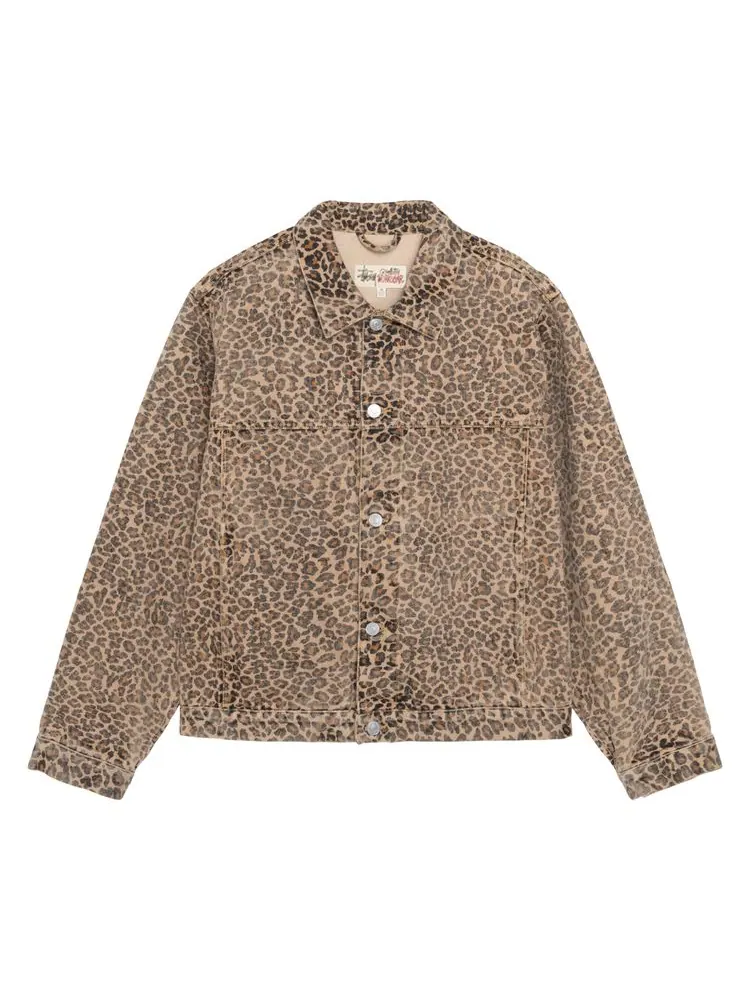 Куртка Stussy Trucker Jacket Denim 'Leopard' — изображение 1 из 2, леопардовый