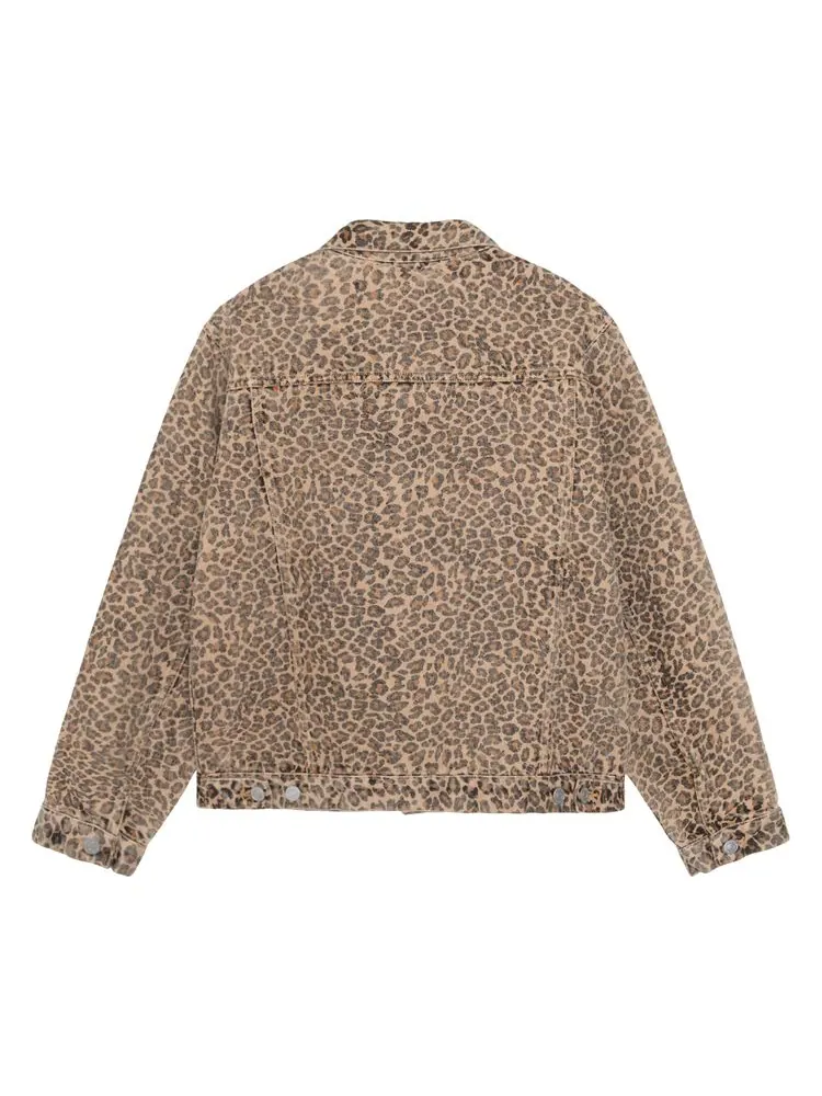 Куртка Stussy Trucker Jacket Denim 'Leopard' — изображение 2 из 2, леопардовый