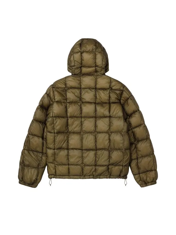 Пуховик Stussy Midweight Hooded Puffer — изображение 2 из 2, оливковый