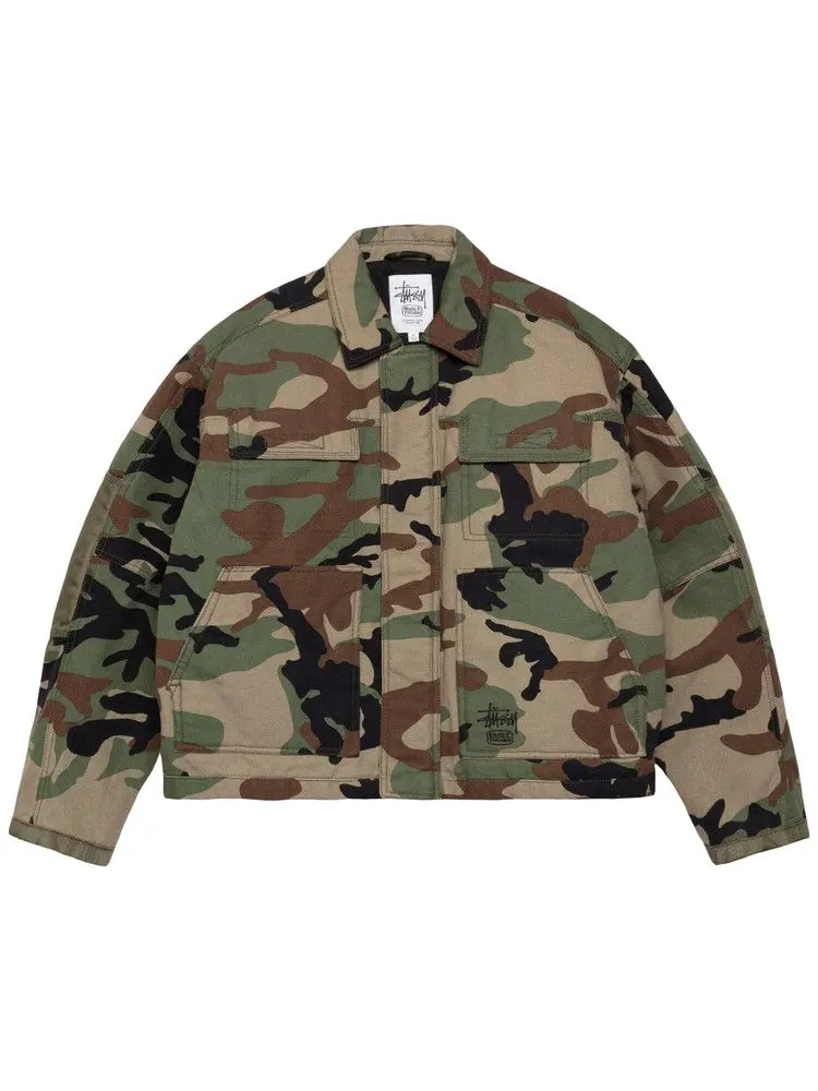 Куртка Stussy Utility Work Jacket, Woodland Camo — изображение 1 из 2, коричневый
