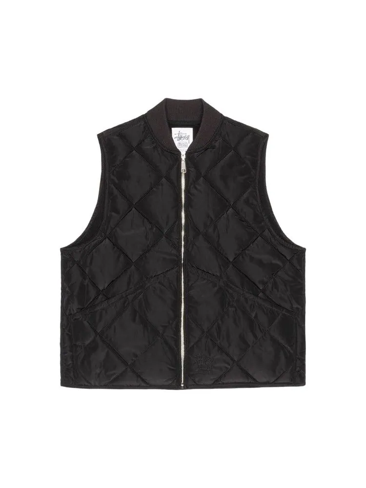 Утепленный жилет Stussy Thermal Lined Quilted Vest — изображение 1 из 2, черный
