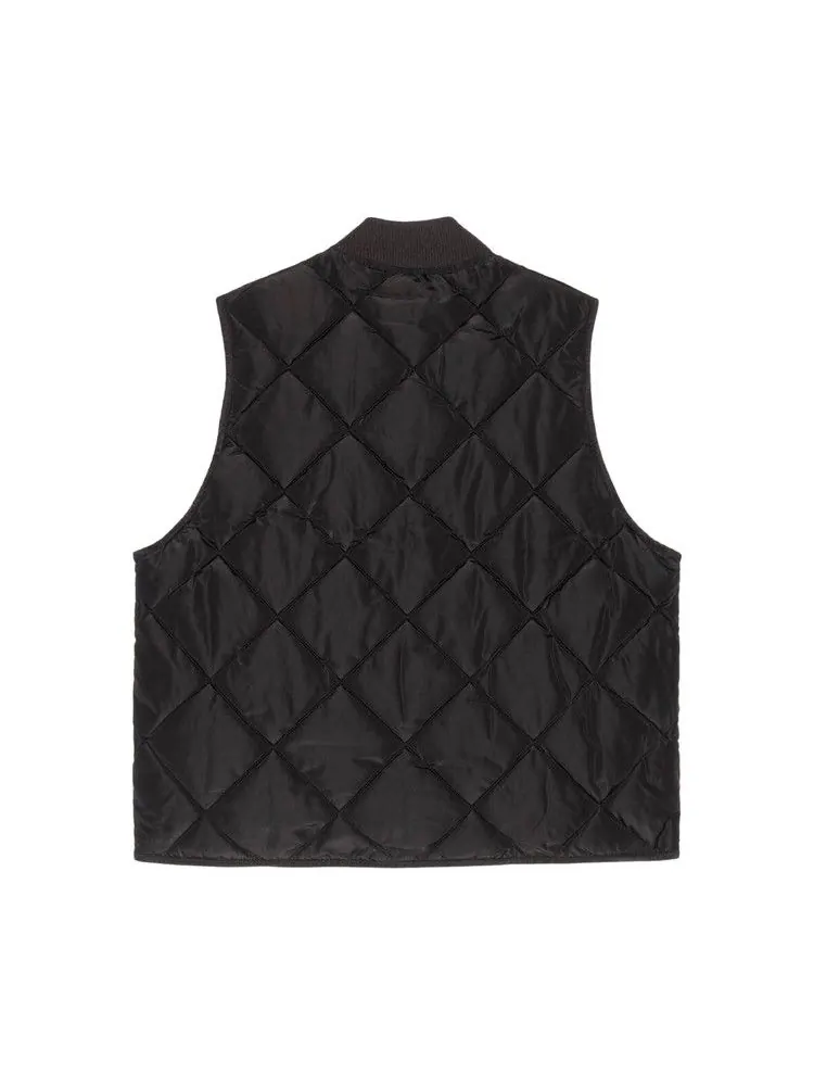 Утепленный жилет Stussy Thermal Lined Quilted Vest — изображение 2 из 2, черный