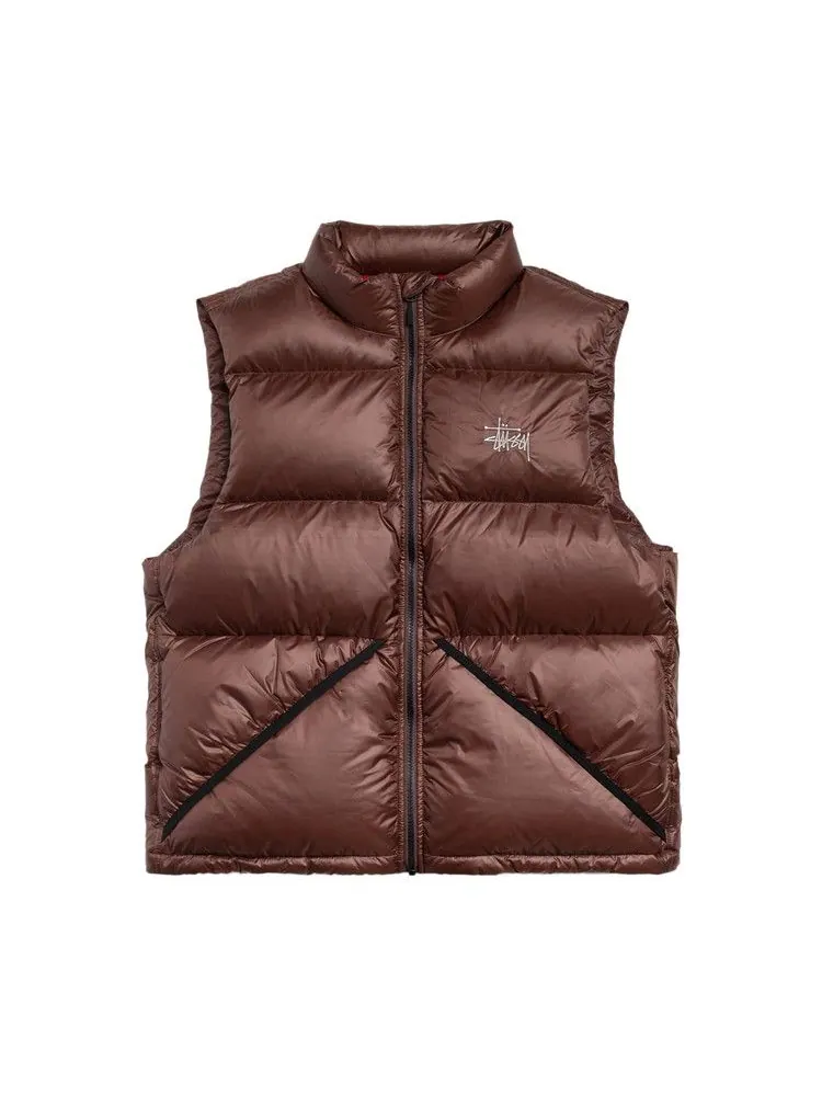 Утепленный жилет Stussy Micro Ripstop Down Vest 'Brown'
