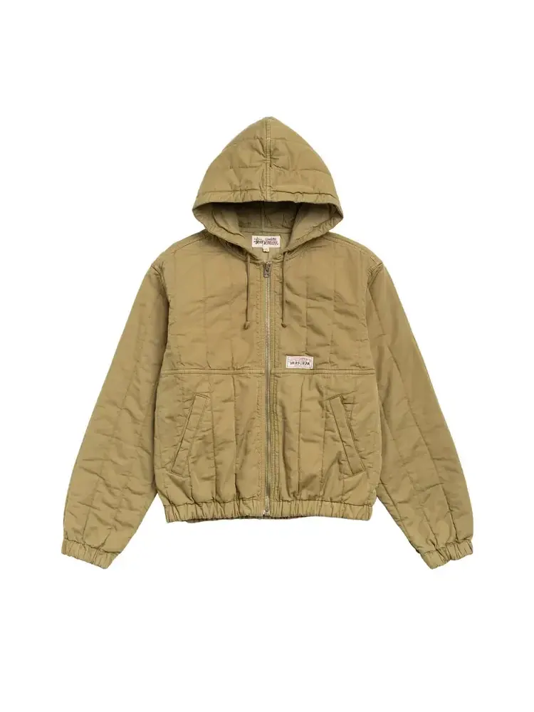Стеганая рабочая куртка Stussy из парусины — изображение 1 из 2, оливковый