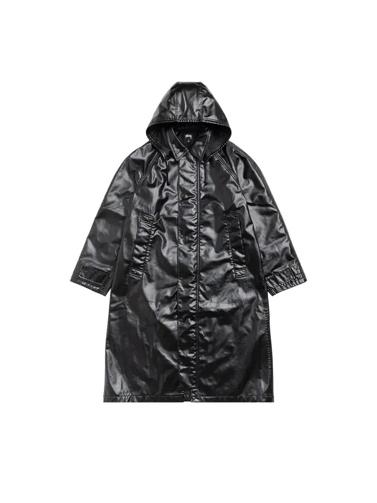 Куртка Stussy Coated Field Coat 'Black' — изображение 1 из 2, черный