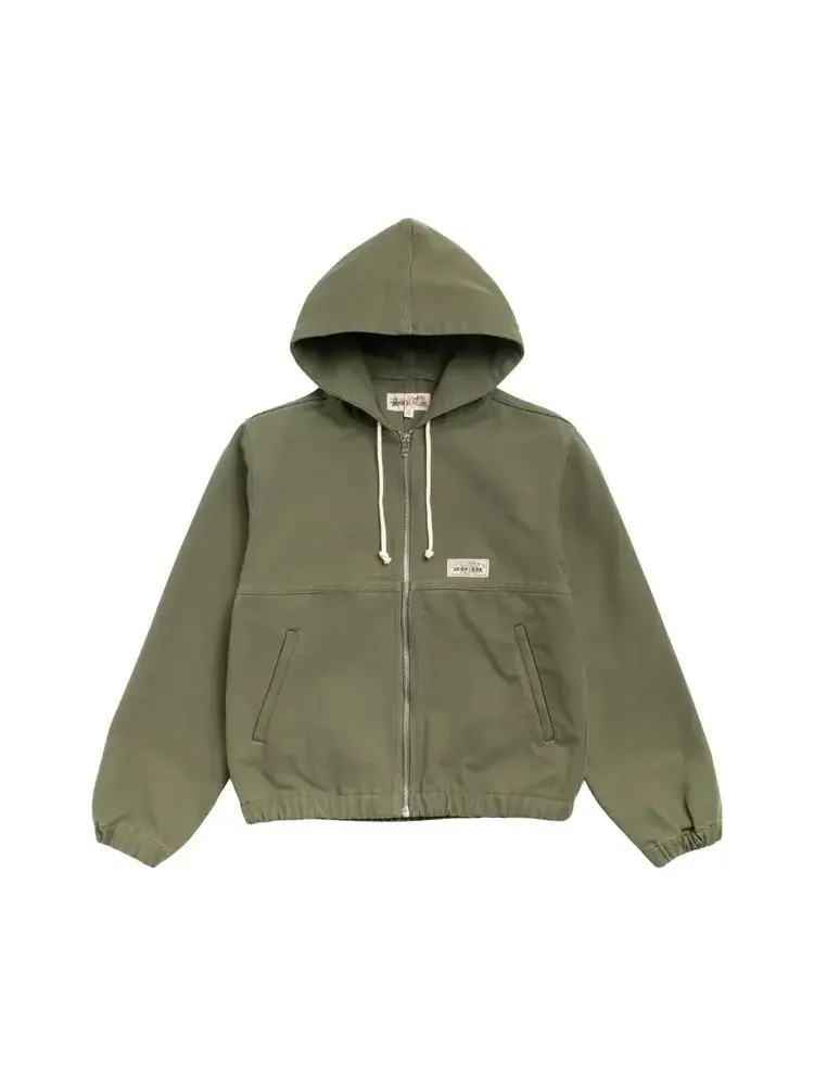 Рабочая куртка Stussy без подкладки из канваса — изображение 1 из 2, оливковый